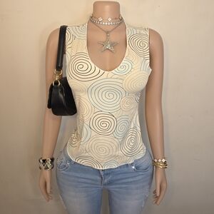 ☆The Limited Cream Spiral Print Sleeveless Top☆